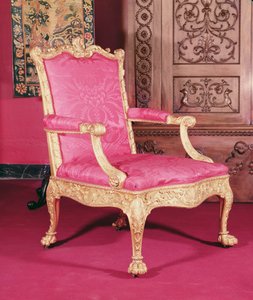 Robert Adam ve Thomas Chippendale tarafından yaldızlı koltuk, 1764